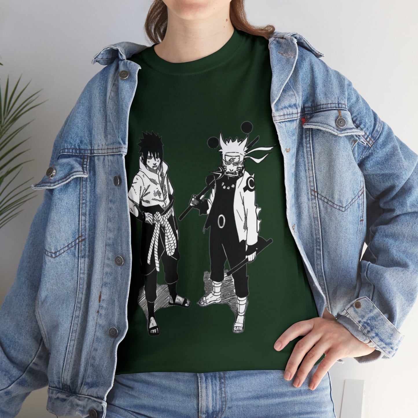 Unisex Heavy Cotton T-shirt - "Naruto & Sasuke Manga 2" from Naruto Shippuden