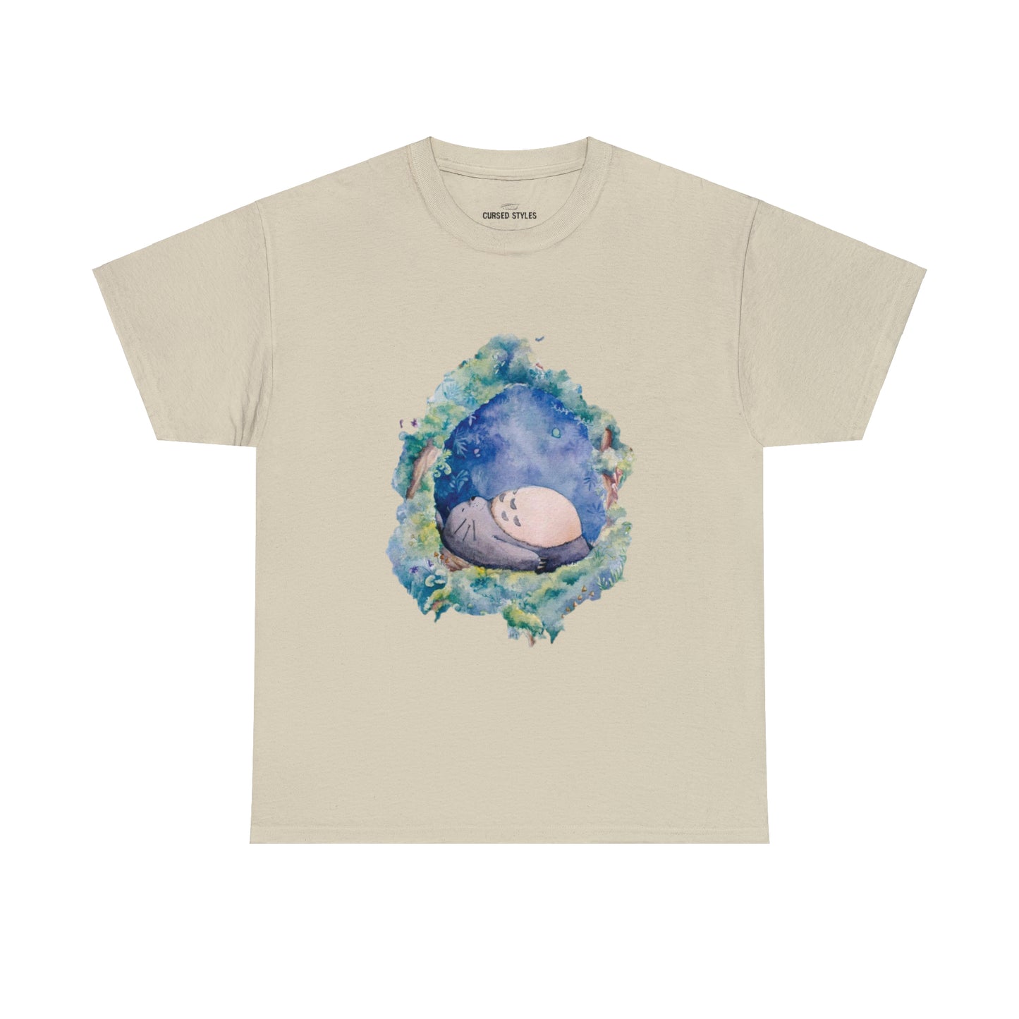 Unisex Heavy Cotton T-shirt - "Totoro Sleeping" from Studio Ghibli